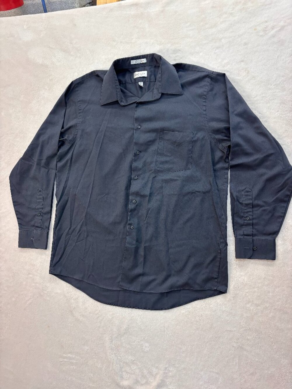 Van Heusen Regular Fit Luz Sateen Men's Gray Dress Shirt --- Size: 17, 34/35, XL